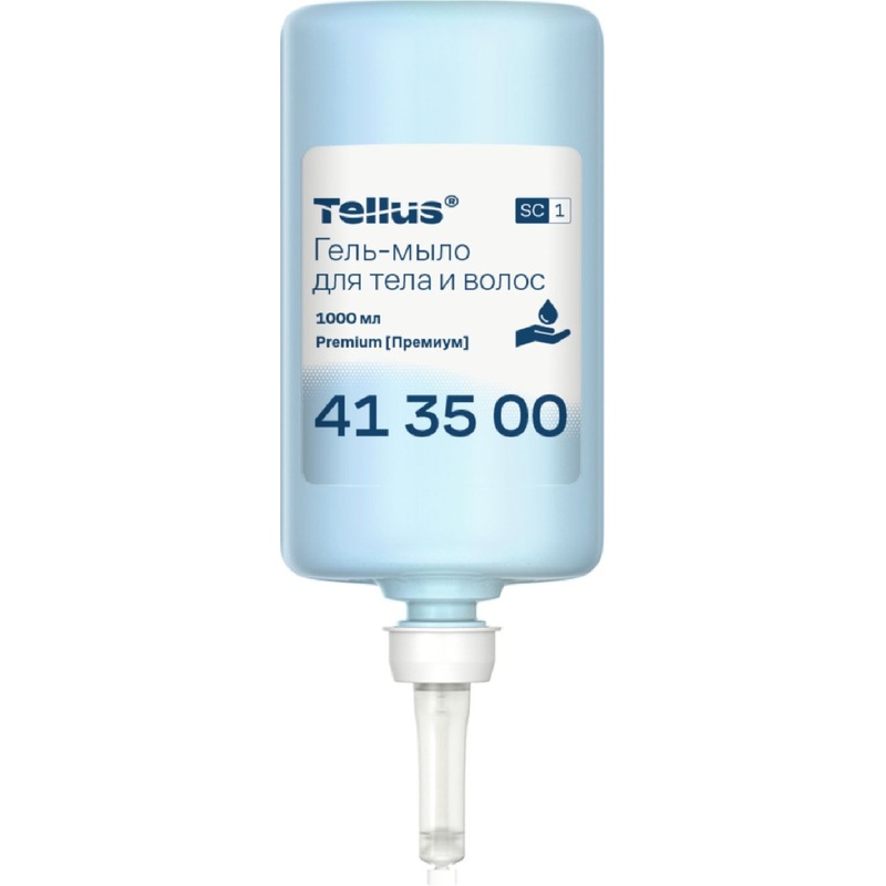 Изображение товара Картридж с мылом-гелем Tellus Premium 413500 для тела и волос, 1000 мл Изображение товара Картридж с мылом-гелем Tellus Premium 413500 для тела и волос, 1000 мл