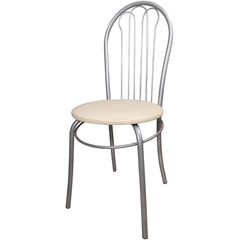 Изображение товара Обеденный стул Тюльпан ваниль из искусственной кожи и металла