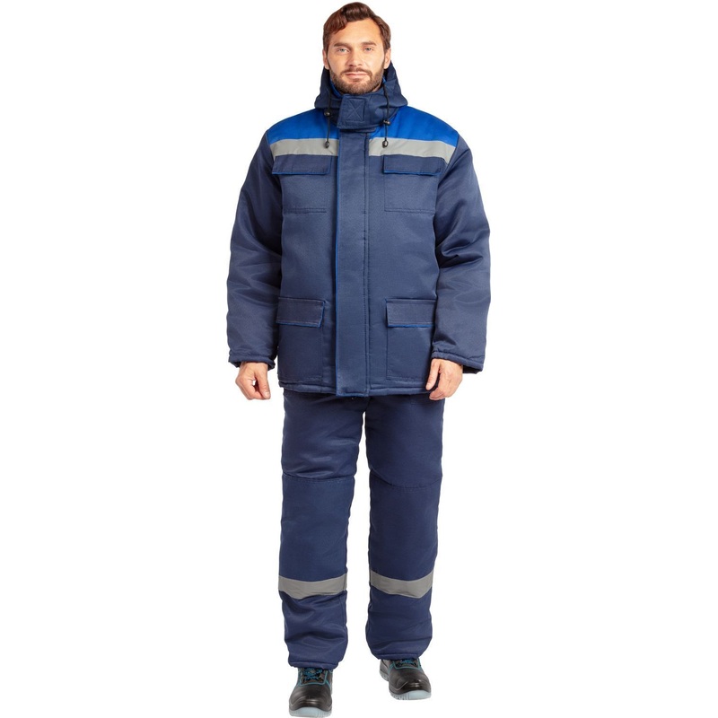 Изображение товара Костюм рабочий зимний мужской з12-КПК с СОП синий/васильковый