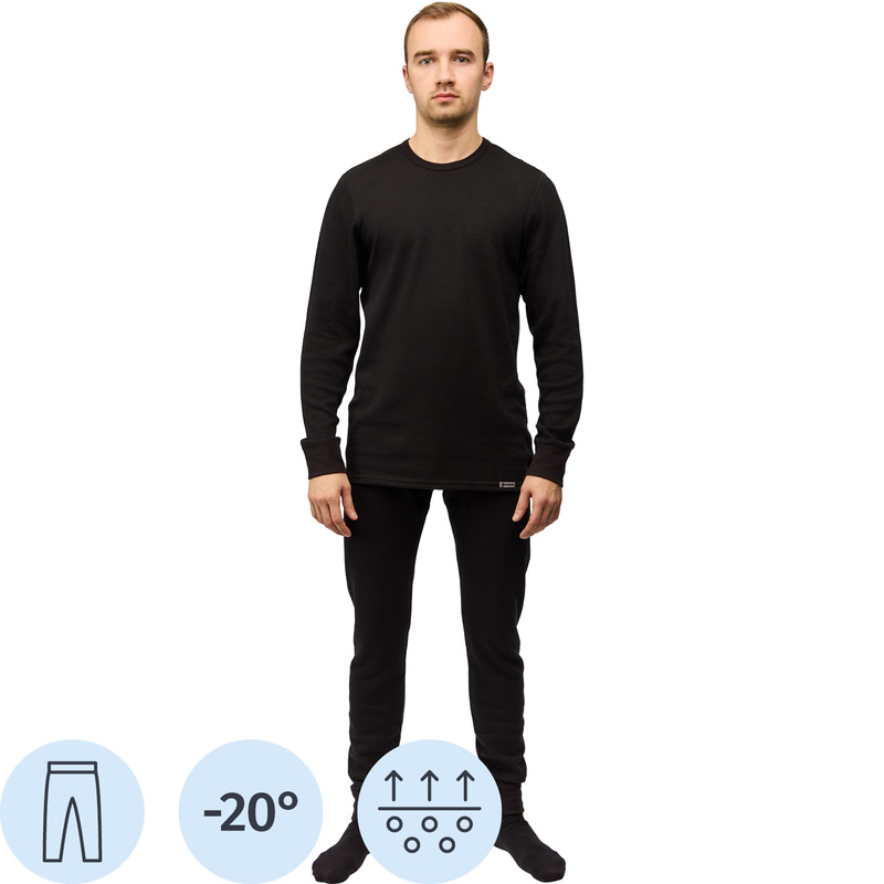 Изображение товара Мужские термокальсоны Guahoo G21-2270P с начёсом чёрные для холодной погоды