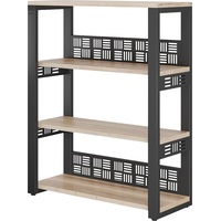 Стеллаж для документов Kobor ST3-60/36 black/natural дуб  натуральный/чёрный муар 600х360х1165 мм
