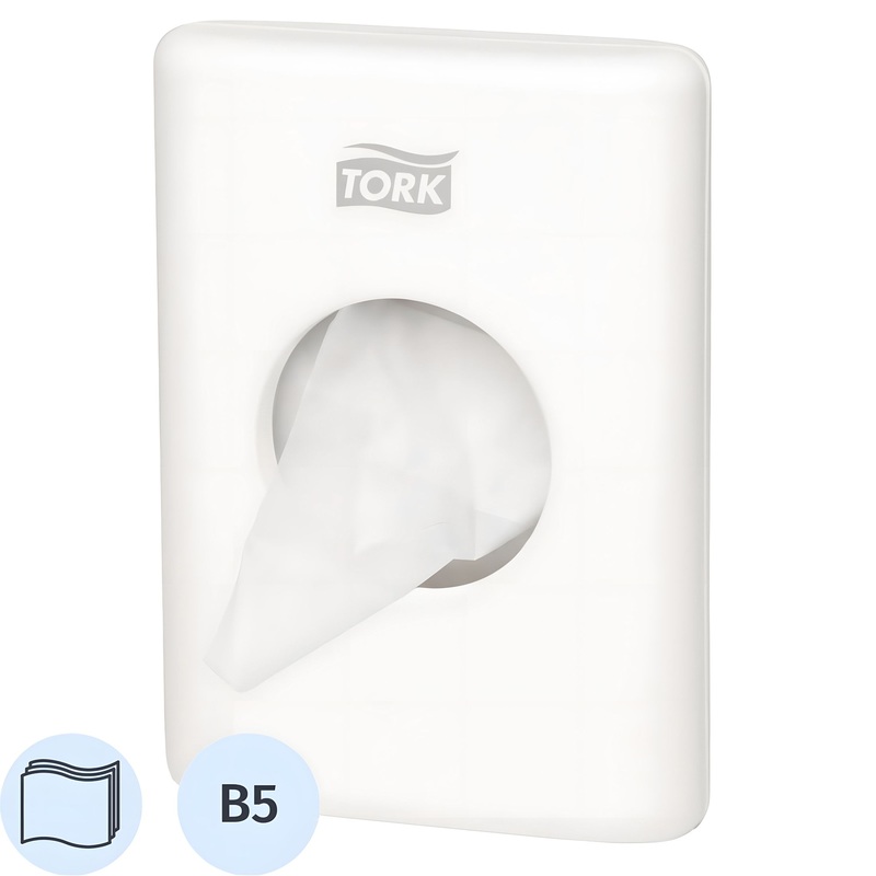 Изображение товара Диспенсер для гигиенических пакетов Тork B5 белый с механическим управлением