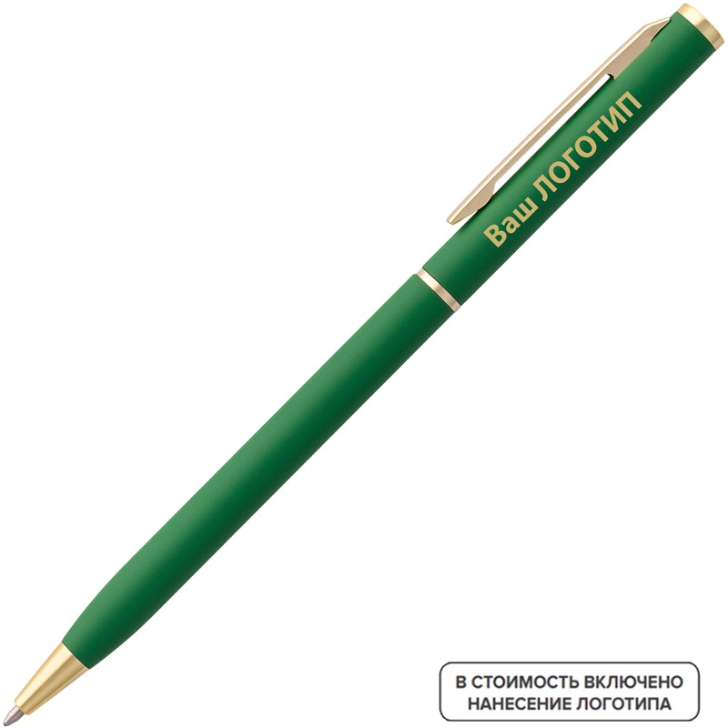 Изображение товара Ручка шариковая автоматическая Hotel Gold синяя толщина линии 0.7 мм зеленый корпус 100 штук