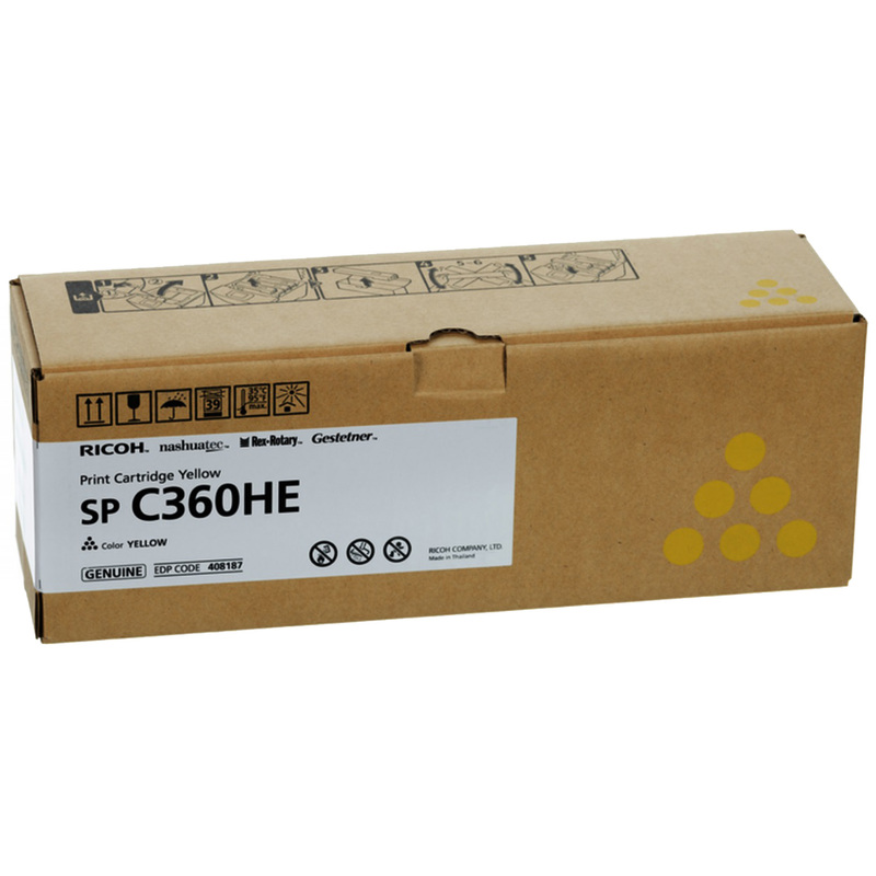 Изображение товара Лазерный картридж Ricoh SP C360HE для цветных принтеров 5000 страниц желтый