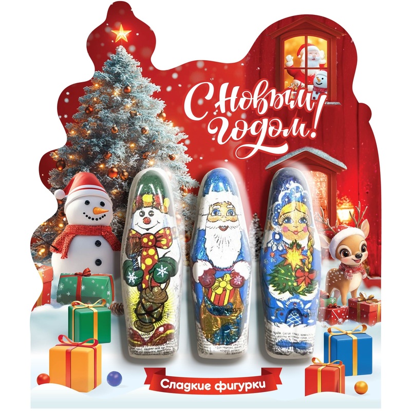 Изображение товара Новогодний набор Сладкая Сказка 24 фигурных конфеты, 54 г подарочная упаковка