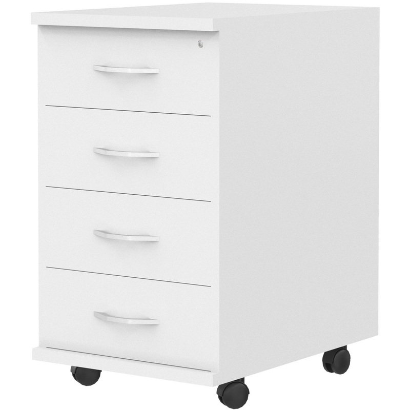 Изображение товара Тумба подкатная Imago ТМ-4А с замком белая 412х450х702 мм 4 ящика