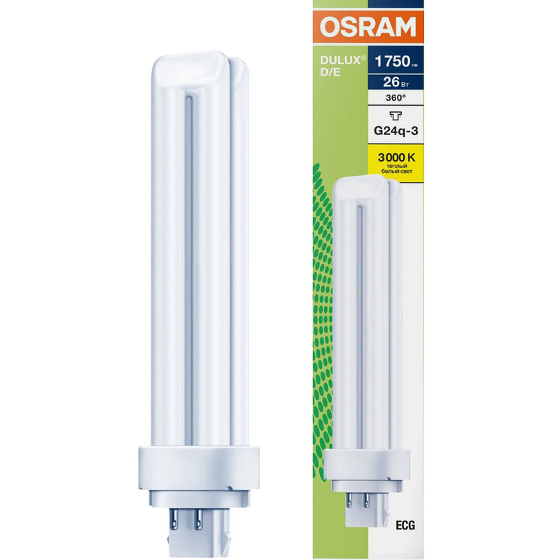 Изображение товара Лампа люминесцентная Osram 26 Вт G24q-3 D/E 3000 К 1800 Лм