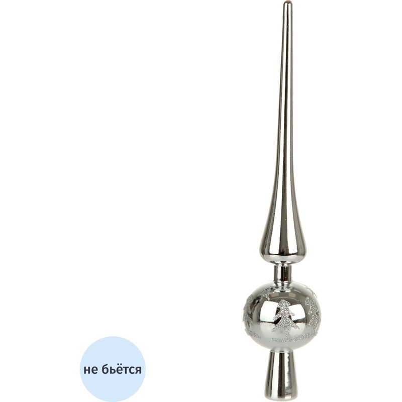 Изображение товара Верхушка на ёлку Весёлый хоровод пластик серебристая (высота 28 см)