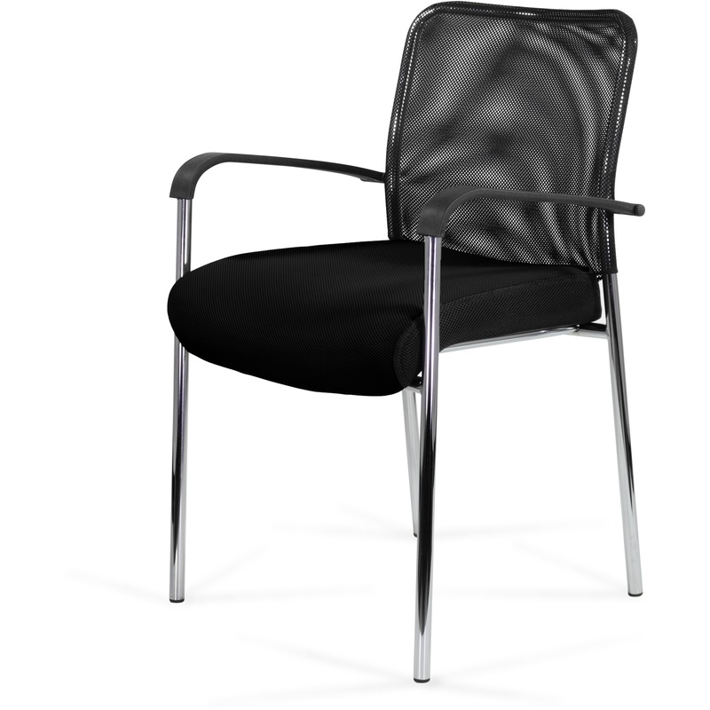 Изображение товара Офисный стул Easy Chair Афродита Люкс чёрный с сеткой и хромированным каркасом