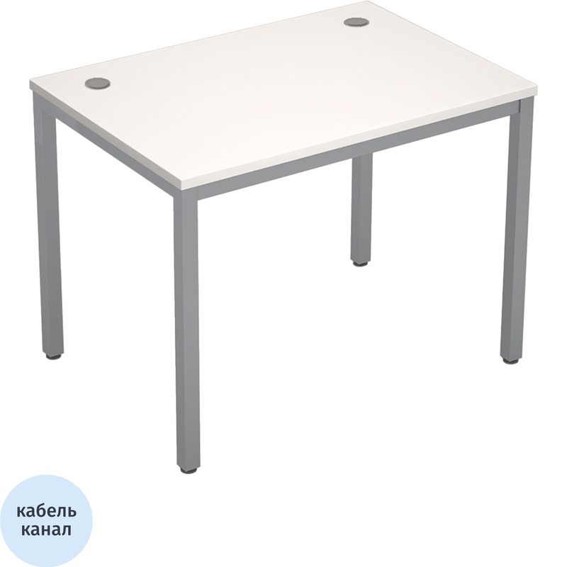 Изображение товара Стол прямой Avance 6М.067 (белый/алюминий матовый, 1000х600х750 мм)