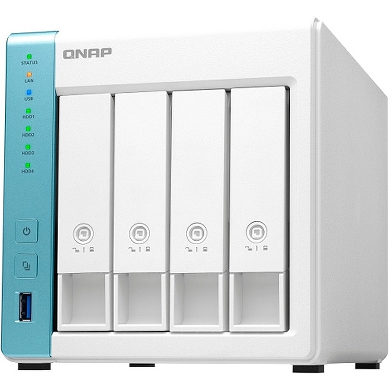 Изображение товара QNAP TS-431K NAS сетевое хранилище 4HDD 1ГБ RAM белый для данных и мультимедиа