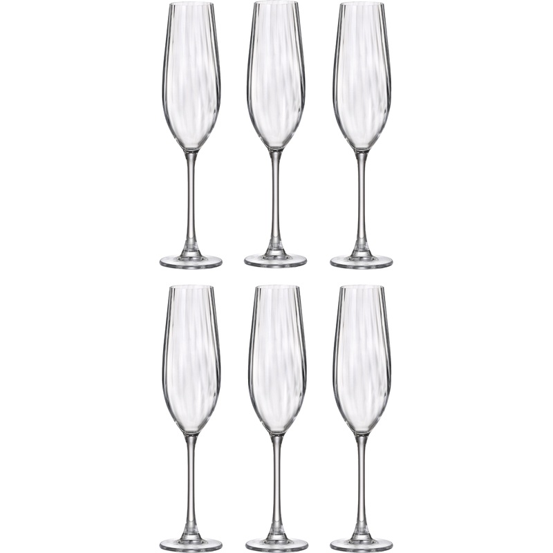 Изображение товара Набор бокалов для шампанского Crystal Bohemia Col Optic 260 мл (6 штук)