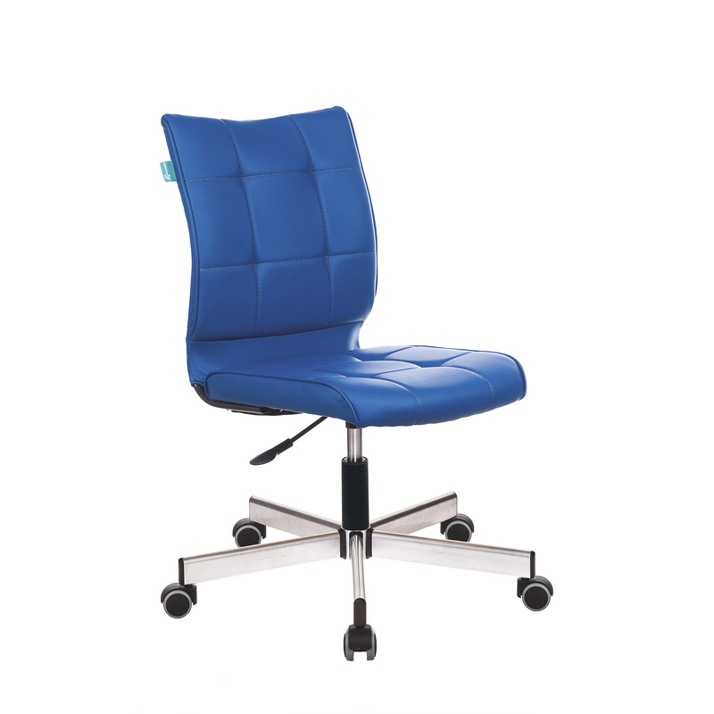 Изображение товара Кресло офисное Бюрократ CH-330M синее с экокожей и металлической крестовиной