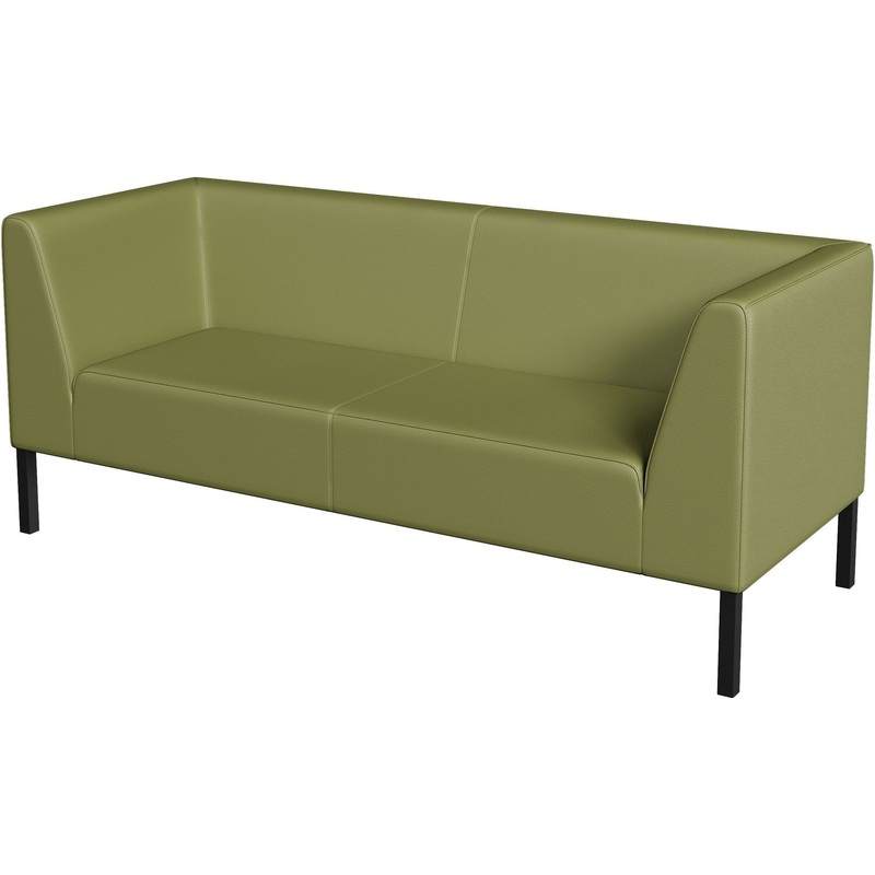 Изображение товара Трехместный диван Bonus из искусственной кожи светло-зеленого цвета