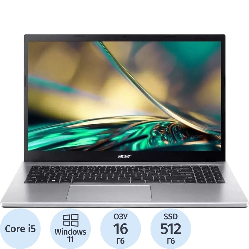 Изображение товара Ноутбук Acer Aspire 3 A315-59-52X6 15.6 за 46460 рублей, Intel Core i5 и 16ГБ RAM