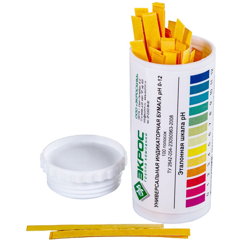 Изображение товара Индикаторная бумага универсальная pH 0-12 10 тубов по 100 полосок