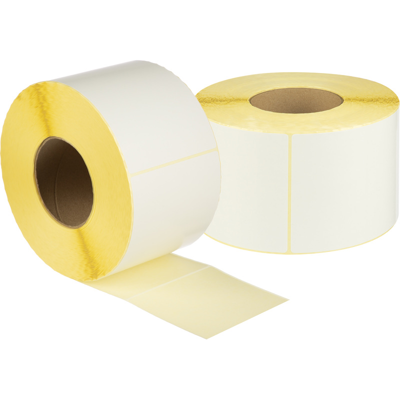 Изображение товара Термотрансферные этикетки 150х100 мм бумажные полуглянцевые (диаметр втулки 76 мм, 4 рулона по 1000 этикеток)