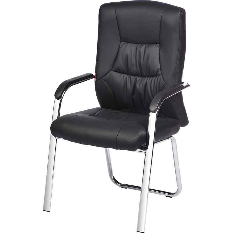 Изображение товара Конференц-кресло Easy Chair 807 VPU черное из искусственной кожи с хромированным каркасом
