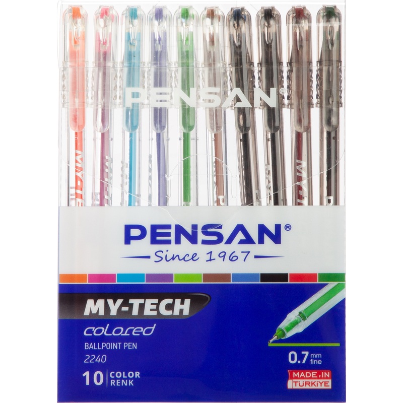 Изображение товара Набор шариковых ручек Pensan My-Tech 10 цветов (толщина линии 0.5 мм, 10 штук в упаковке)