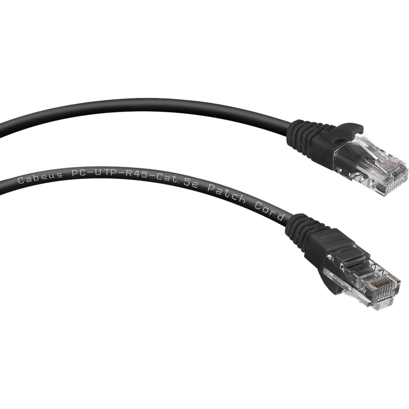 Изображение товара Патч-корд Cabeus CAT.5E 0.15м RJ-45 чёрный для сети