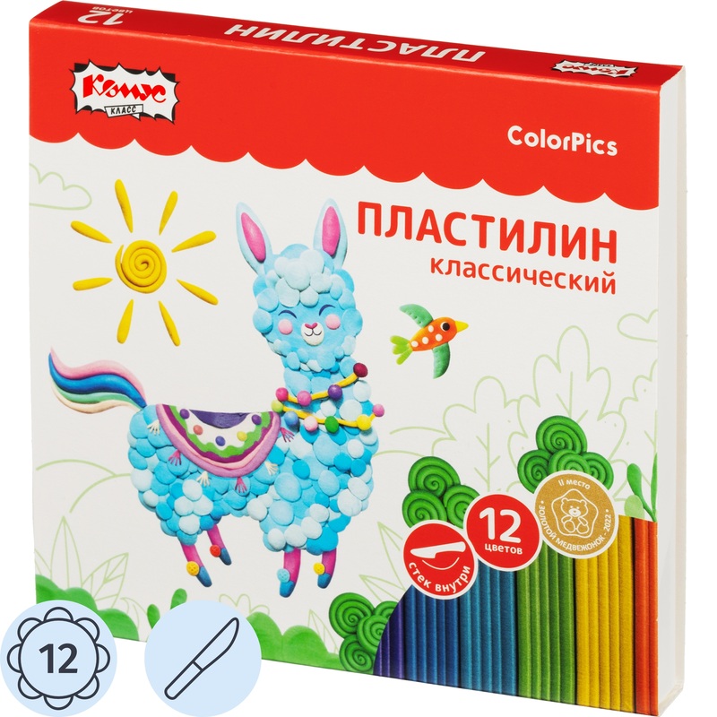 Изображение товара Пластилин Комус Класс ColorPics 12 цветов 240 грамм