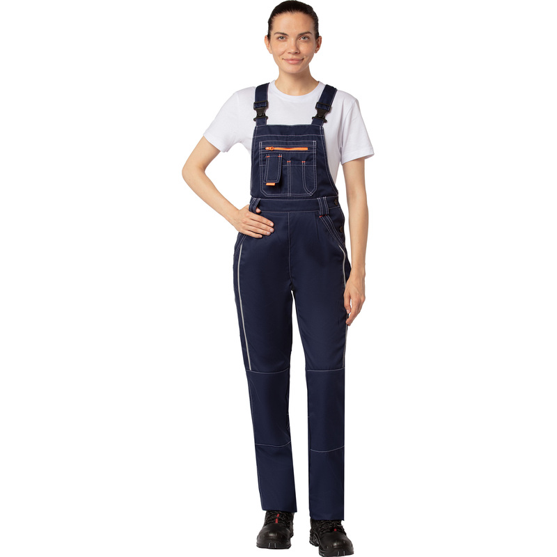 Изображение товара Рабочий женский полукомбинезон Л34-ПК с светоотражающим кантом, синий/васильковый