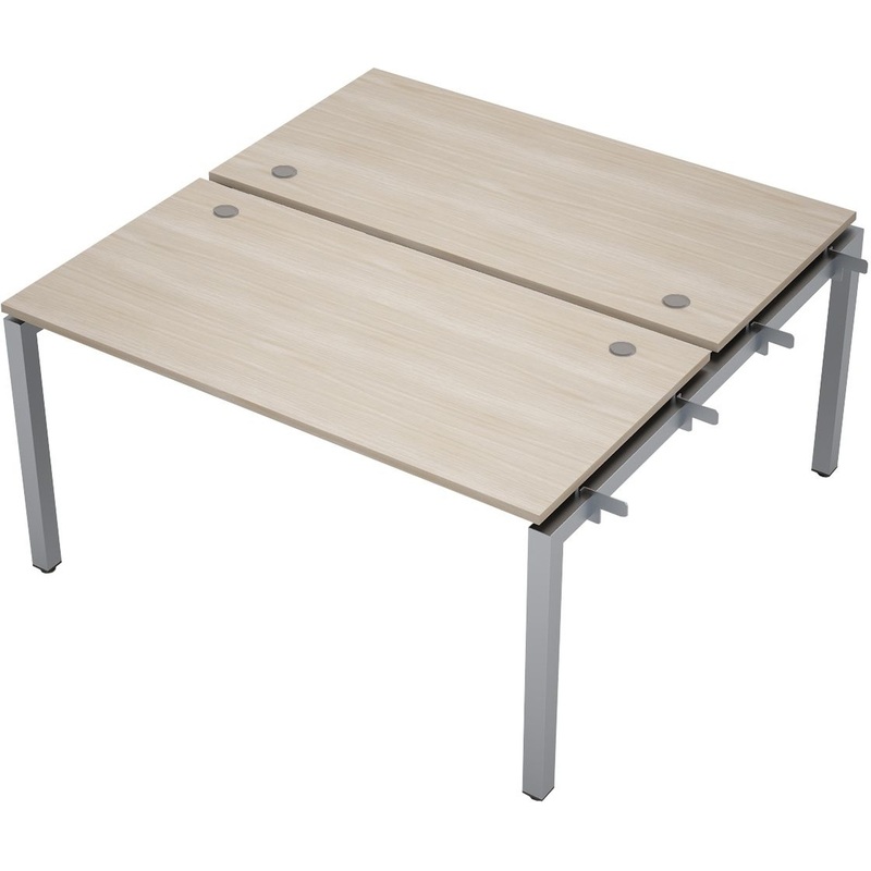 Изображение товара Рабочая станция Avance 6МБН.5279 двухместная (шамони светлый/алюминий матовый, 1400х1435х750 мм)