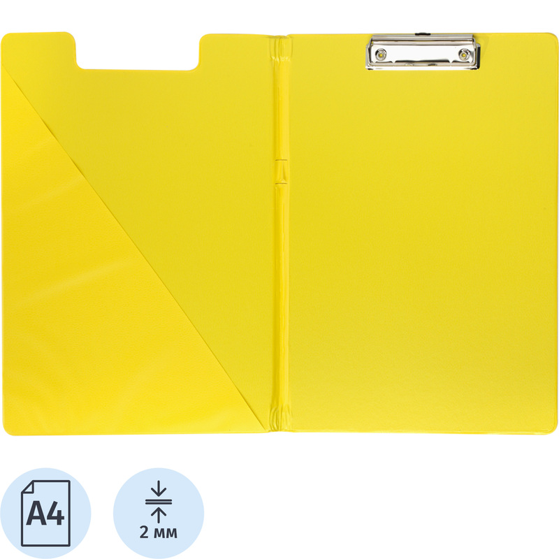 Изображение товара Папка-планшет Attache Bright colours А4 желтая с зажимом и карманом