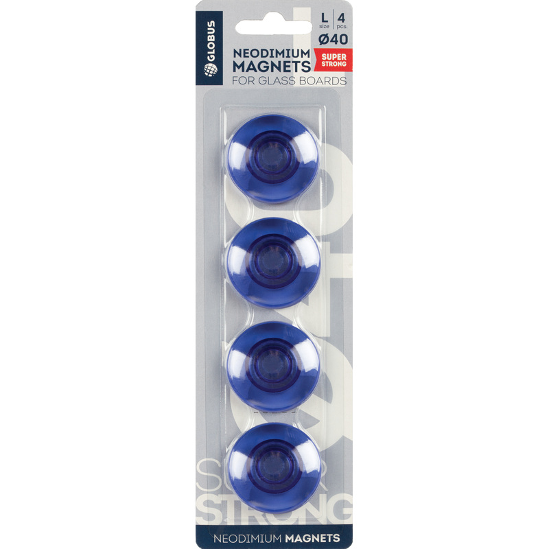 Изображение товара Магнитный держатель для стеклянных досок Глобус МН40ПС усиленный 40 мм 4 шт