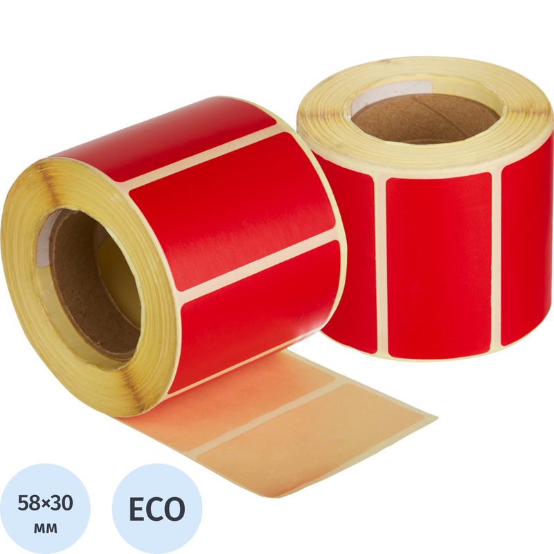 Изображение товара Термоэтикетки ЭКО 58х30 мм, 700 штук, красные