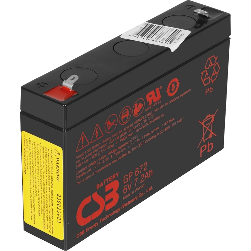 Изображение товара Батарея для ИБП CSB GP672 6 В 7.2 А·ч Изображение товара Батарея для ИБП CSB GP672 6 В 7.2 А·ч