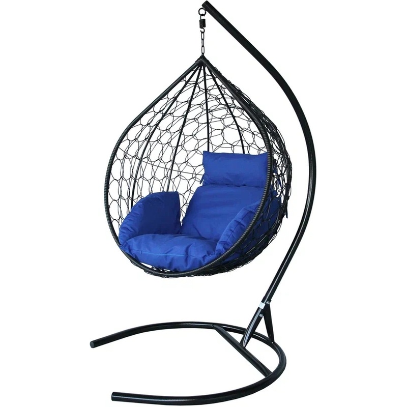 Изображение товара Кресло подвесное Сфера Лайт (чёрный/синий, 1100х1240х1910 мм)