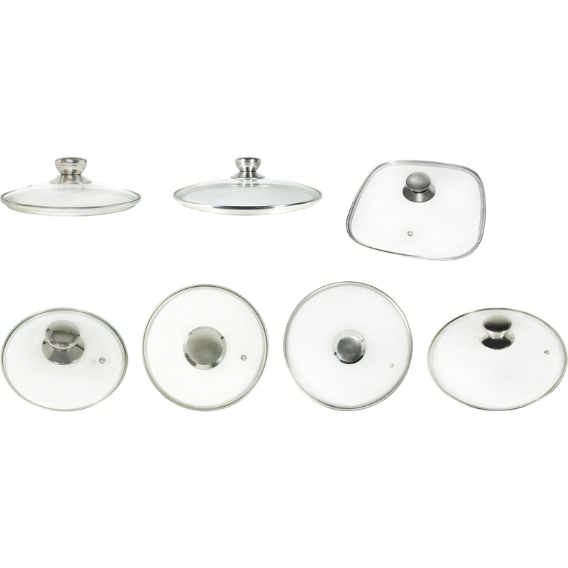Изображение товара Набор крышек для посуды Panairo Chrome с металлическим ободком 16-28 см