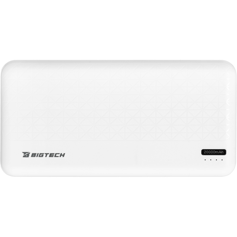 Изображение товара Внешний аккумулятор BigTech 20000 мАч 12W белый power bank с двумя выходами