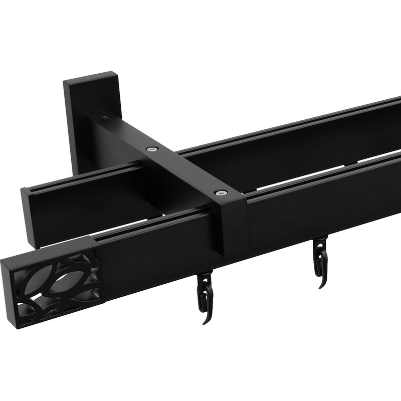 Изображение товара Карниз для штор двухрядный Хай Тек Твист чёрный 340 см