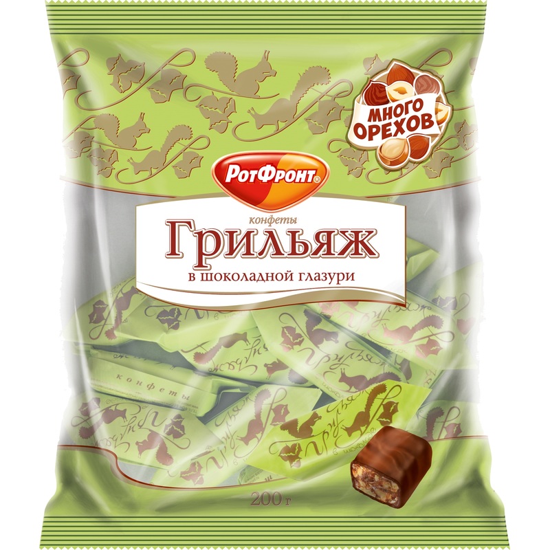 Изображение товара Конфеты шоколадные Рот Фронт Грильяж в шоколаде 200 г