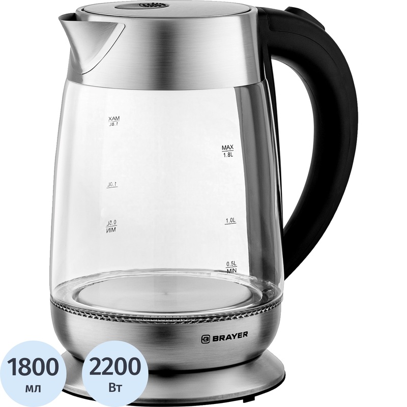 Изображение товара Чайник электрический Brayer BR6114 серебристый