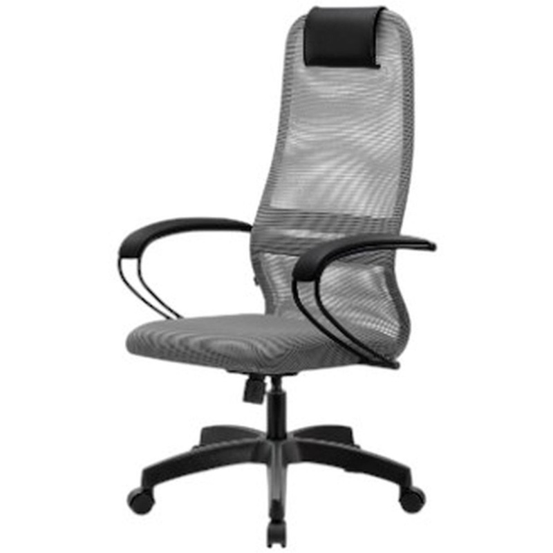 Изображение товара Кресло офисное Ergolife Sit 8 светло-серое с сеткой, металл, экокожа