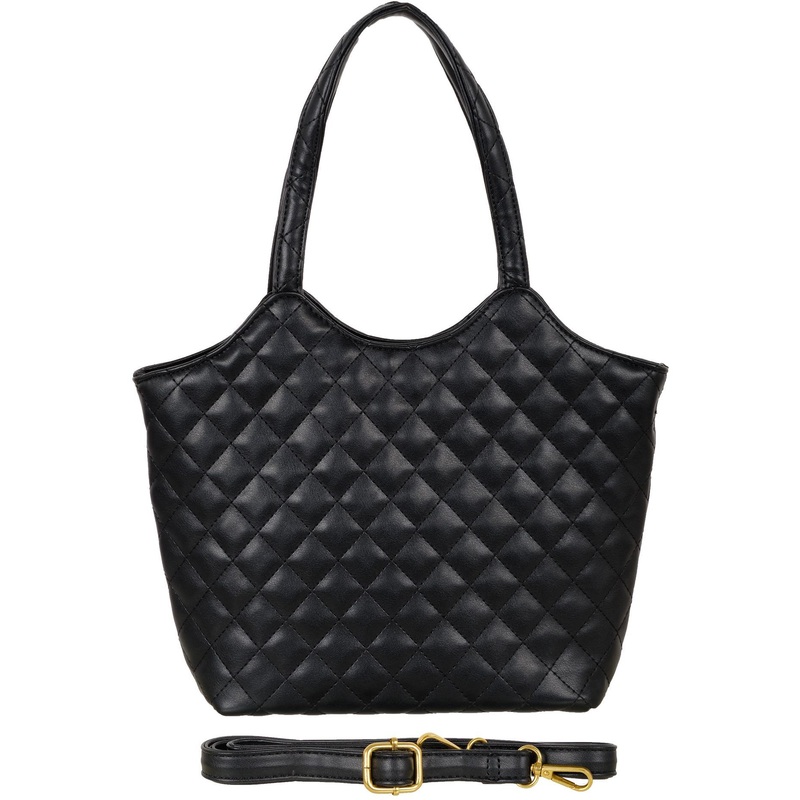 Изображение товара Женская сумка Polar черная стеганая из искусственной кожи повседневная оригинальный дизайн