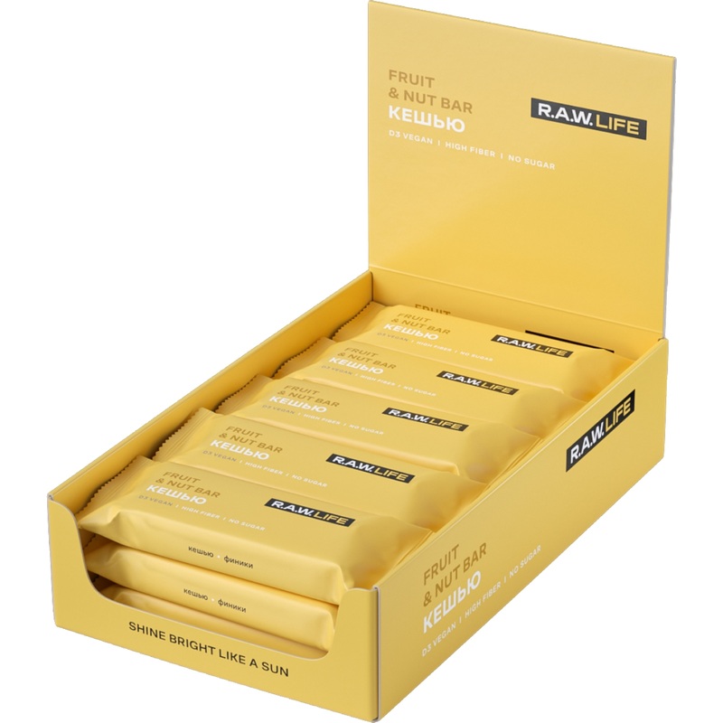 Изображение товара Батончик R.A.W.Life кешью 47 г - Натуральный веганский продукт без сахара
