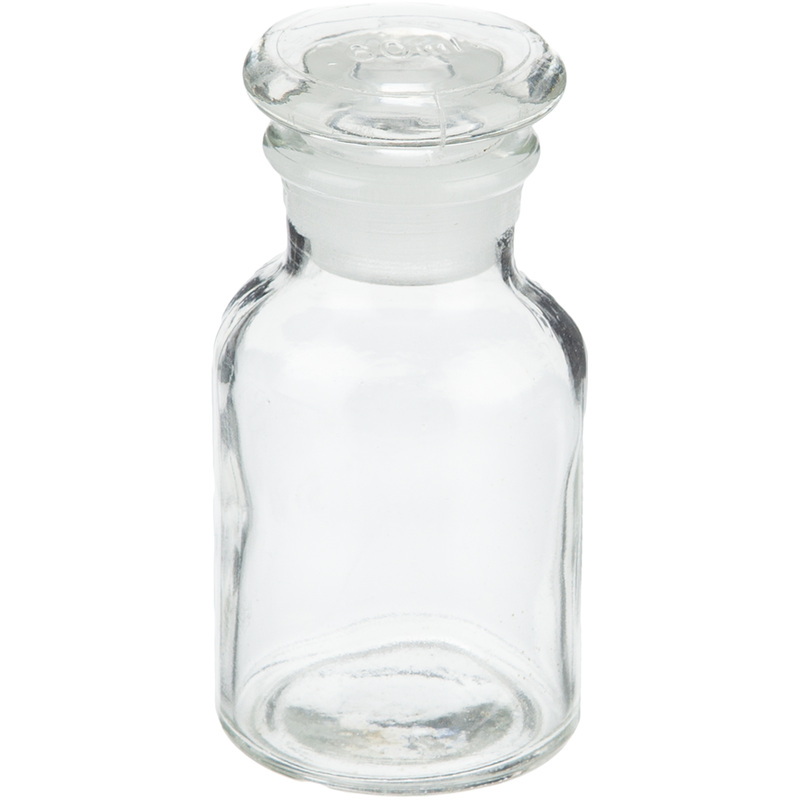 Изображение товара Стеклянная склянка с пробкой 60 мл для химических веществ лабораторное использование