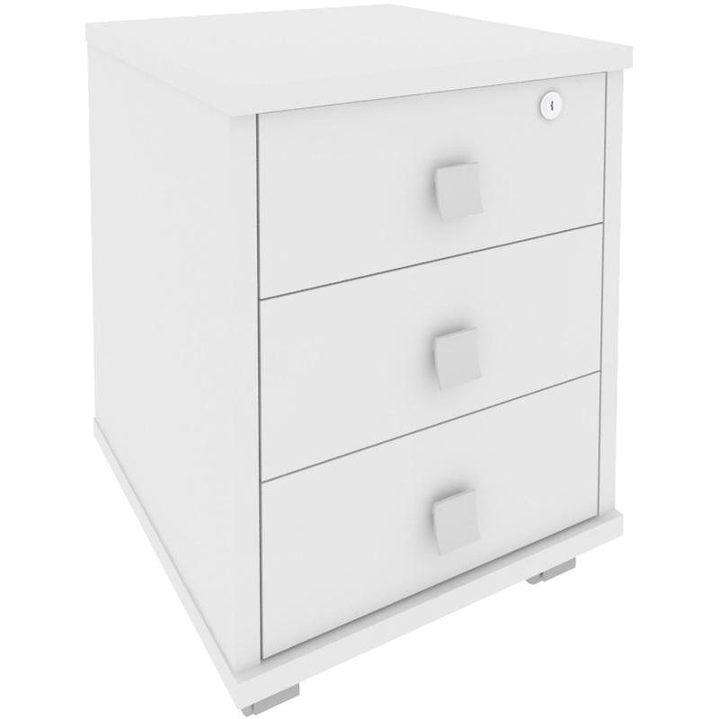 Изображение товара Тумба подкатная Metal System Style Л.ТМ-3Y с замком белая 420x450x563 мм 3 ящика