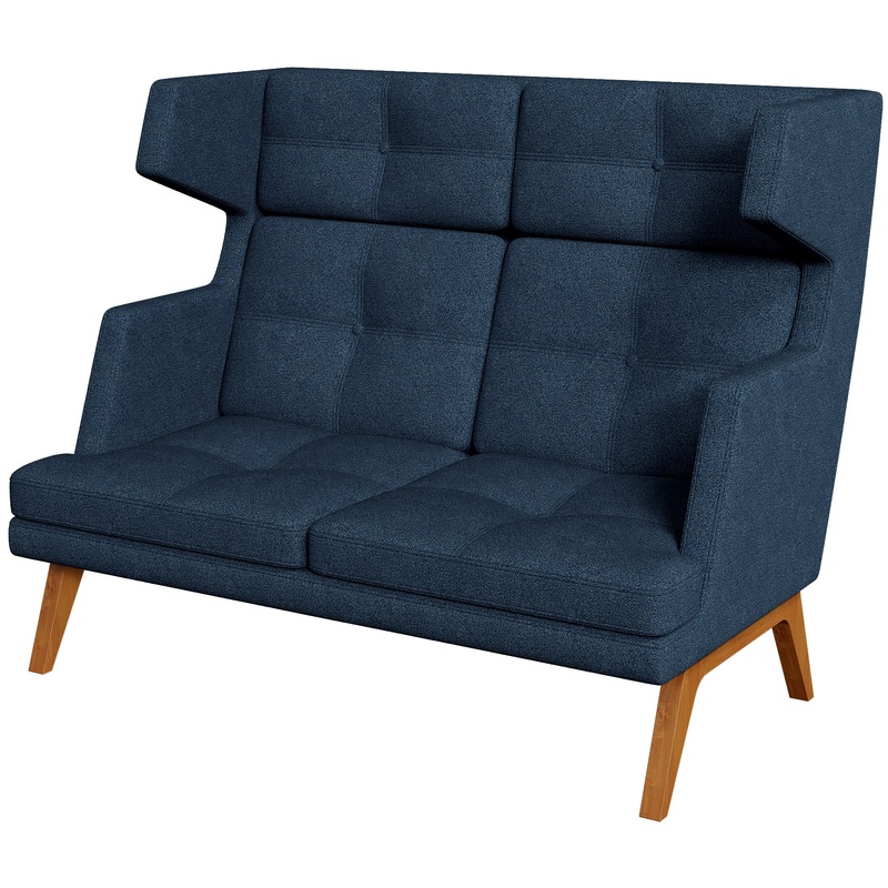 Изображение товара Двухместный диван Лаунж Bev2H темно-синий ткань комфортный и стильный