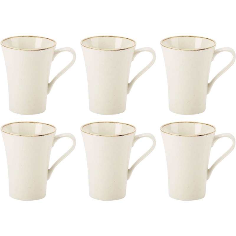 Изображение товара Набор фарфоровых кружек Porland Seasons 340 мл 6 штук бежевых