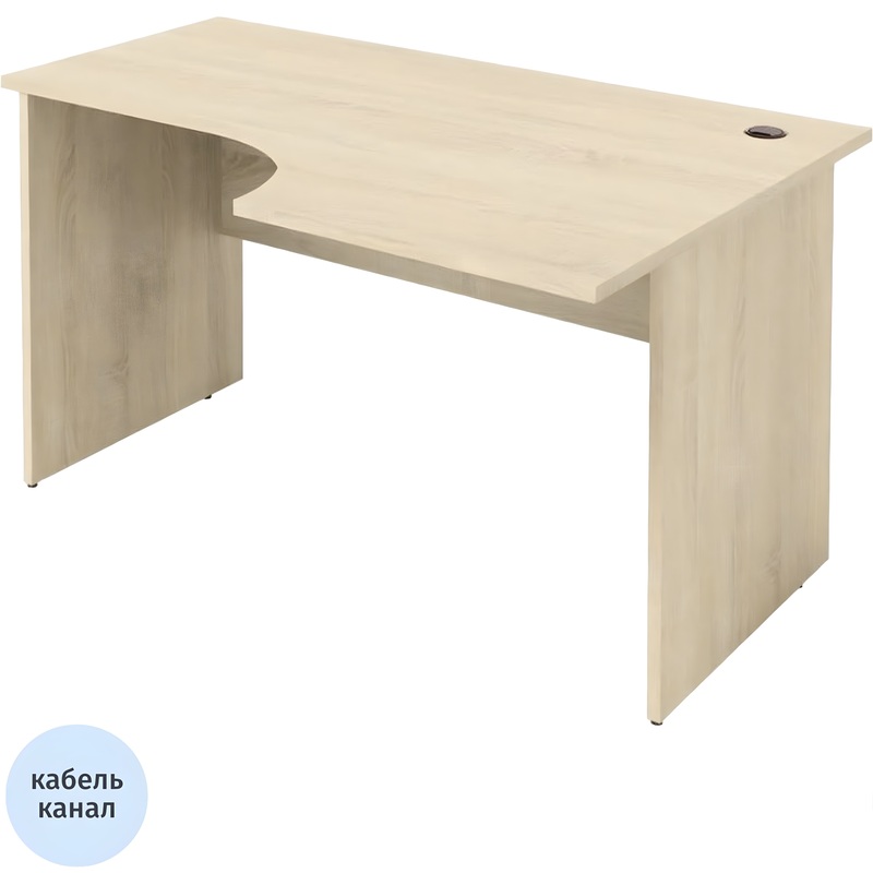 Изображение товара Стол эргономичный Рондо левый (дуб альпийский, 1400х900х755 мм)