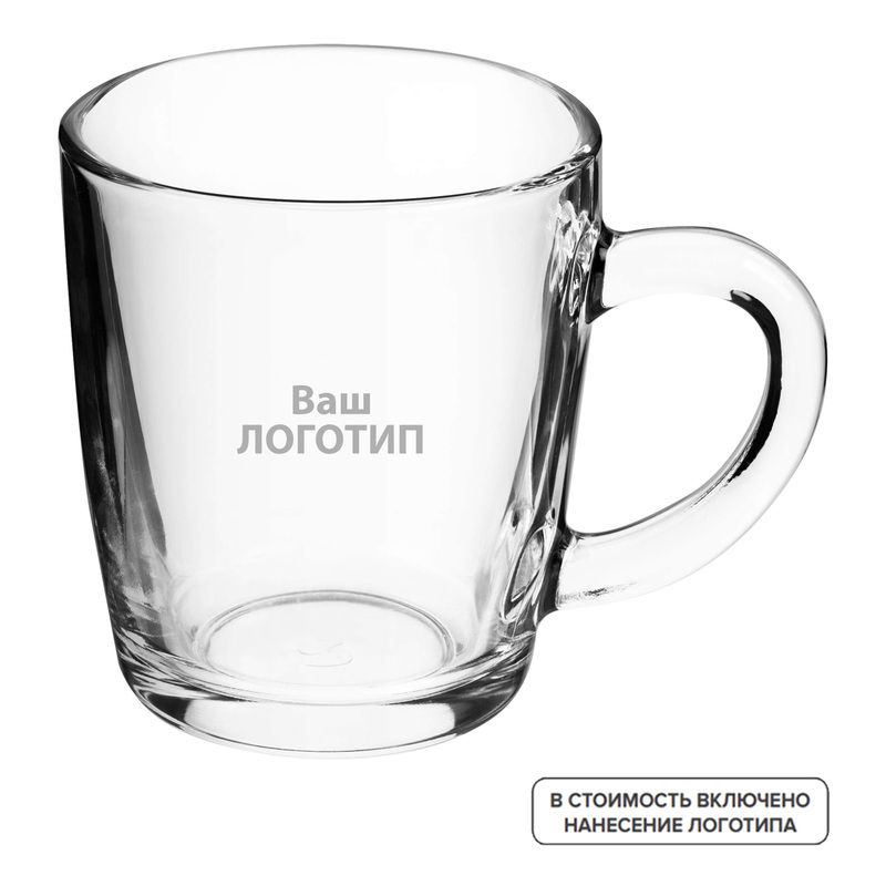 Изображение товара Кружка Basic Round стекло 340 мл с индивидуальной гравировкой (90 штук в упаковке)