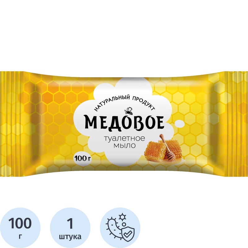 Изображение товара Мыло туалетное Organic natural Медовое 100 г Изображение товара Мыло туалетное Organic natural Медовое 100 г