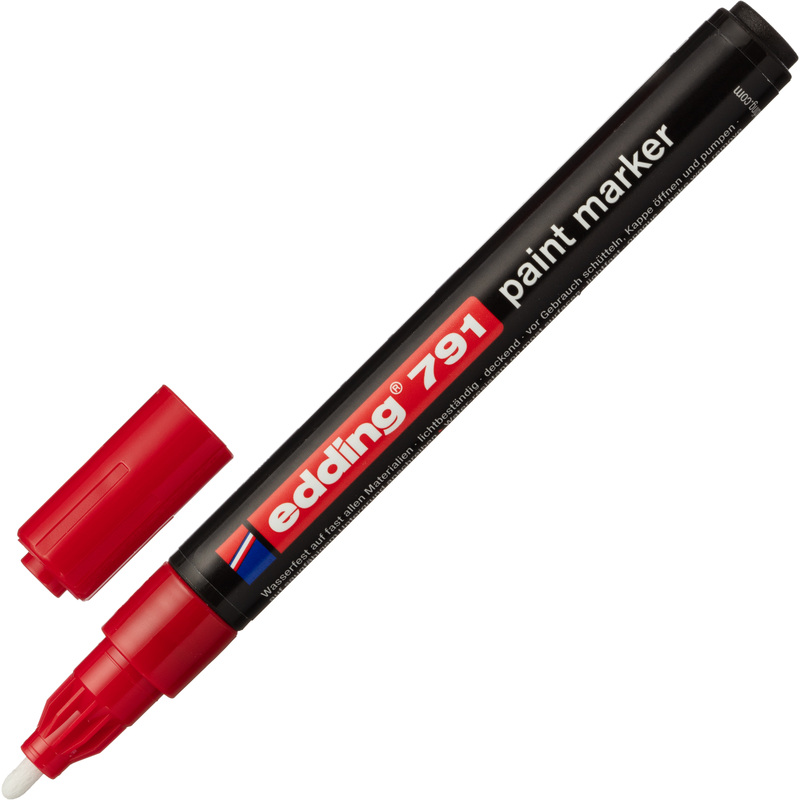 Изображение товара Маркер промышленный лаковый Edding 791/2 красный 1-2 мм