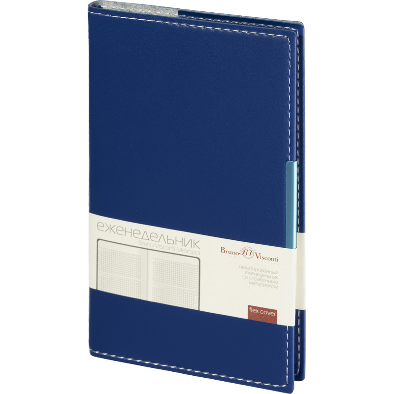 Изображение товара Еженедельник Bruno Visconti Metropol А6 из искусственной кожи 80 листов синий