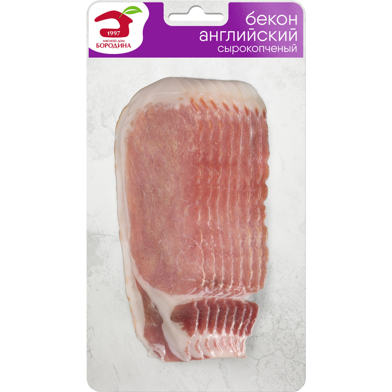 Изображение товара Английский сырокопченый бекон нарезка 95 г от Мясной дом Бородина РФ